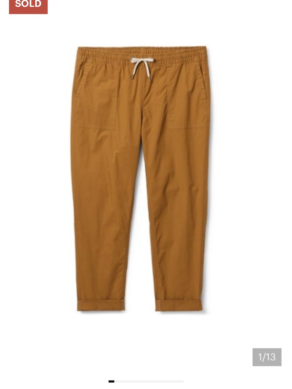 Vuori Vintage Ripstop Pants brown khaki roll up size medium